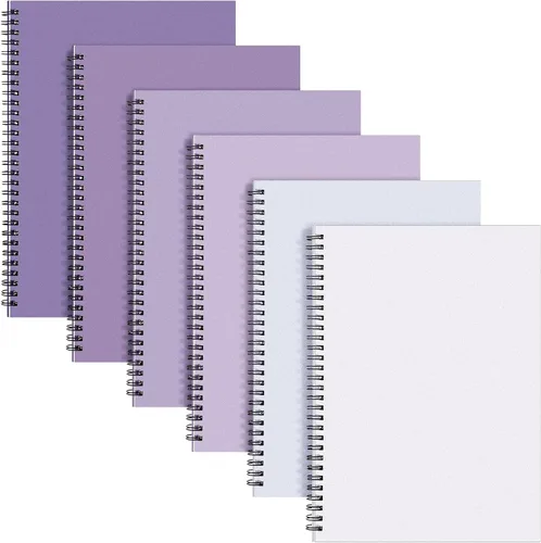 Vista 14 de Fuutreo Paquete de 6 cuadernos en espiral de 10.5 x 7.45, estético