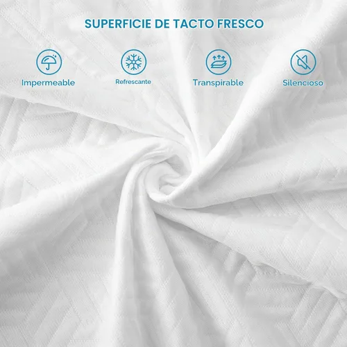 Vista 2 de Cozymaker Protector de colchón 100% impermeable, tamaño individual, funda de colchón refrescante ajustable de 8 a 21 pulgadas, bolsillo profundo