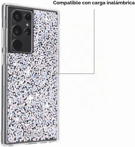 Vista 3 de Case-Mate - Twinkle - Funda para Samsung Galaxy S22 Ultra - Elementos de lámina reflectante - Protección contra caídas de 10 pies - 6.8 pulgadas