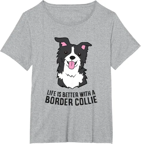 Vista 53 de Camiseta Border Collie Owner Life Is Better With a Border Collie Dog, Blanco, S
