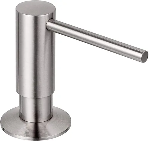 Vista 9 de SAMODRA Dispensador de jabón para fregadero, cabezal de bomba de metal, loción líquida para encimera, cocina, baño, dispensador de jabón con botella