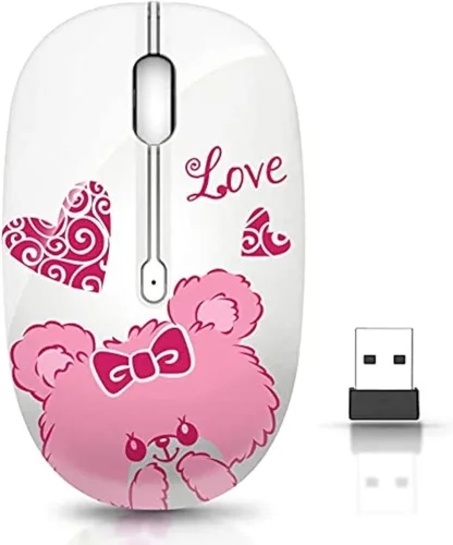 Vista 15 de JUHOO Ratón inalámbrico con nano receptor para PC, laptop, notebook, computadora, MacBook, menos ruido, ratones ópticos portátiles y móviles