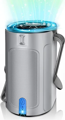 Vista 8 de VEKK Ventilador portátil recargable, ventilador de cintura personal de 4 velocidades con flujo de aire fuerte de 7100 RPM, tiempo de funcionamiento