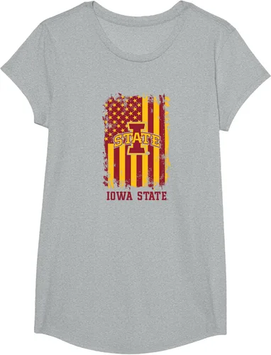 Vista 7 de Camiseta patriótica de Iowa State Cyclones con la bandera estadounidense, Blanco