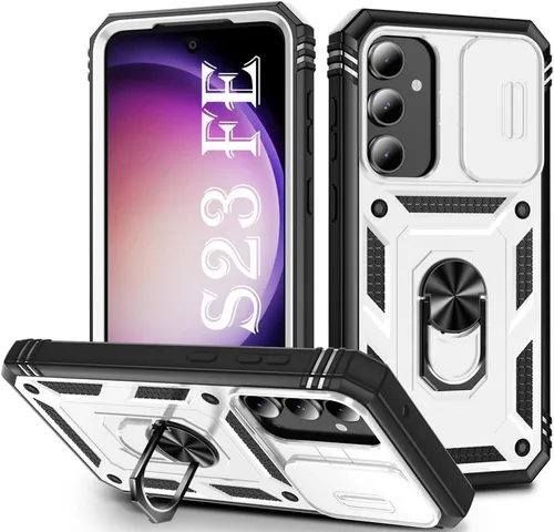 Vista 12 de PASNEW Funda militar para iPhone 13 Pro Max, cubierta de cámara deslizante y soporte de anillo de metal de 360°, carcasa rígida multicapa resistente