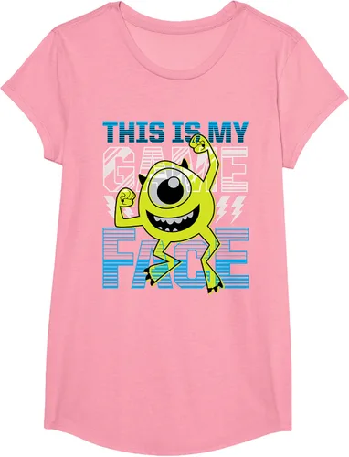 Vista 76 de Disney Pixar Monsters Inc. Mike Wazowski Game Face Camiseta Negro