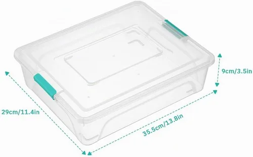 Vista 2 de Paquete de 4 contenedores de almacenamiento de plástico 10Qt Green