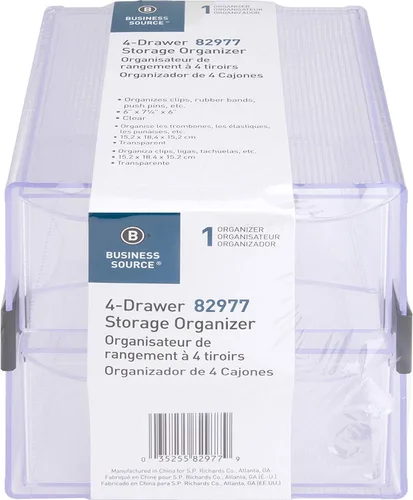 Vista 4 de Business Source BSN82977-Organizador de almacenamiento con 4 cajones