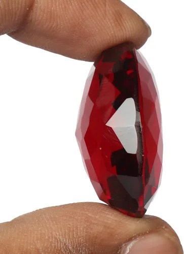 Vista 3 de GEMHUB Topacio rojo 116,00 quilates forma ovalada suelta piedra preciosa para el arte de la joyería, Gema, Topacio artificial