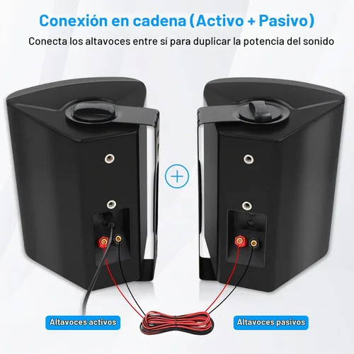Vista 4 de Herdio Altavoces Bluetooth para Exteriores de 6.5 Pulgadas Impermeables con Graves Potentes, Altavoces de Montaje en Pared Cableados Resistentes a