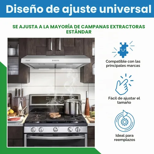 Vista 5 de Filter Everything Filtro de campana extractora de repuesto, compatible con Broan BPS1FA30 y GE WB02X10713 - Filtro de grasa de aluminio de 11‑3/4″ ×