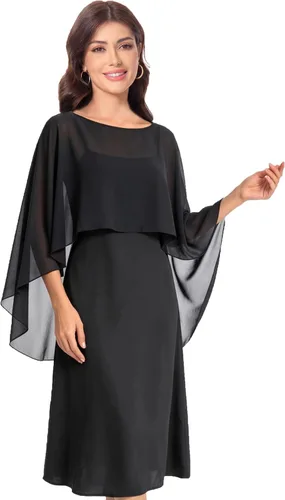 Vista 20 de Baoqiya Women's Shawls and Wraps for Evening Dresses Chiffon Cape verde ( Bean Green )