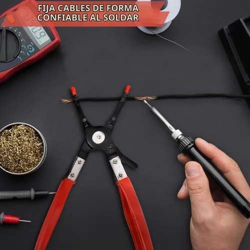 Vista 6 de Alicates de soldadura de alambre para automóvil, 9.5 pulgadas, acero al carbono y agarre de goma antideslizante