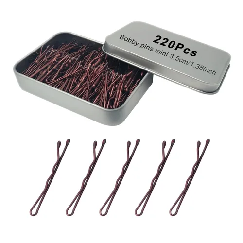 Vista 24 de Juego de 330 horquillas negras de 2.2 pulgadas, juego de horquillas con caja, horquillas para el cabello de alta calidad para niños, niñas