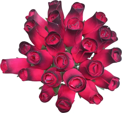 Vista 9 de 24 rosas de madera individuales azules con puntas azul oscuro