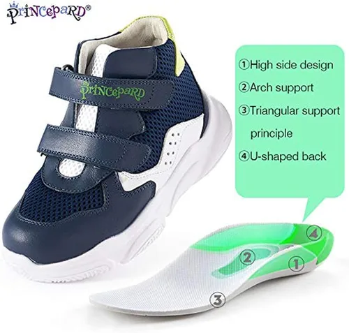 Vista 2 de Zapatos ortopédicos para niños y niñas, zapatos deportivos correctivos para niños con soporte de arco para el cuidado de la salud de los pies