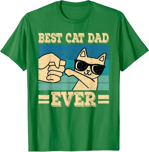 Vista 24 de Best Cat Dad Ever Vintage Funny Cat Lover Retro Men T-Shirt Asphalt Grey