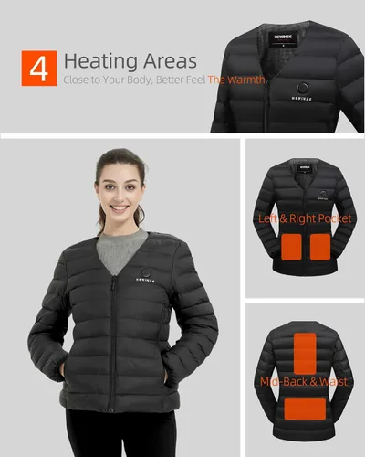 Vista 3 de HEWINZE Women's Heated Vest with Battery Pack, Lightweight Quilted Heated Jacket, Heated Puffer Jacket Base Layer