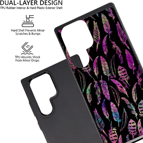 Vista 3 de Cases on Deck CasesOnDeck - Funda ajustable compatible con Samsung Galaxy S22 Ultra / S22 Ultra, armadura cepillada, funda híbrida con agarre