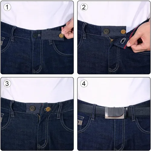 Vista 3 de Toodoo 6 unids jeans extensor de cintura pantalones vaqueros extensor azul