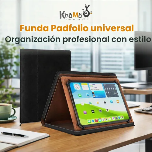 Vista 2 de Funda universal Padfolio – Organizador de tablet con soporte para bloc de notas – Compatible con iPad 10ª 11ª generación, iPad Pro 11, iPad 7 8 9