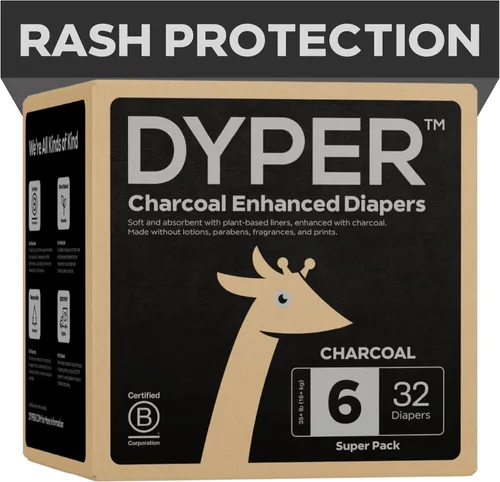 Vista 12 de DYPER - Pañales desechables para bebé de carbón mejorado para día y noche - Hechos con ingredientes a base de plantas* e honestos, hipoalergénicos