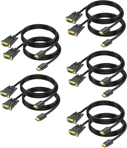 Vista 13 de Cable HDMI a VGA de 3.3 pies, cable HDMI a VGA (hombre a macho) Cables de video HD 1080P compatibles con computadora, computadora de escritorio