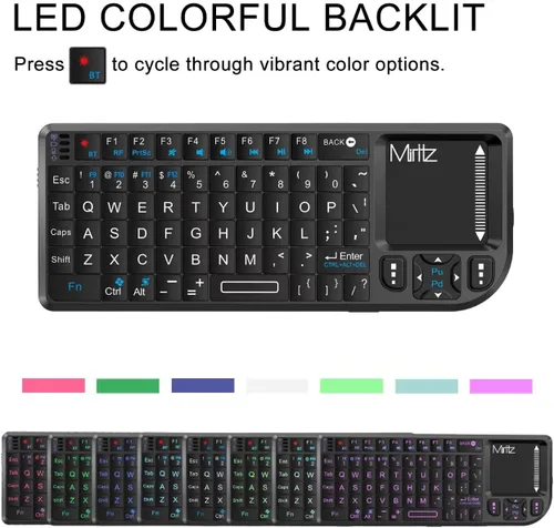 Vista 8 de Mini Teclado Inalámbrico, Mini Teclado Bluetooth con Panel Táctil Sensible, 2.4G/Bluetooth 5.1 Modo Dual Recargable Portátil, para Smart