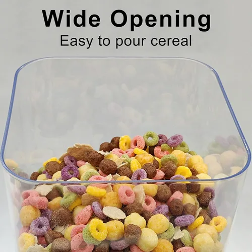 Vista 2 de Dispensador de cereales de 5L para encimera con tapas, contenedores de organización y almacenamiento para cocina y despensa, dispensador de arroz