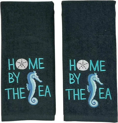 Vista 32 de Serafina Home Toallas de mano náuticas para huéspedes: Coastal Love Anchors The Soul, 2 piezas suaves y absorbentes