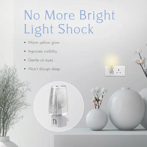 Vista 4 de Projectpak – Luz nocturna enchufable con interruptor manual de encendido/apagado para pasillo, recámara de niños, escaleras – Incluye bombilla
