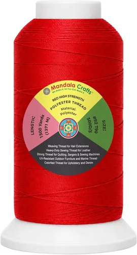 Vista 15 de Mandala Crafts Airforce Blue Tex 70 - Hilo de poliéster para tapicería 1500 Yds T70 UV Resistant Strong Thread for Leather Sewing, Marine