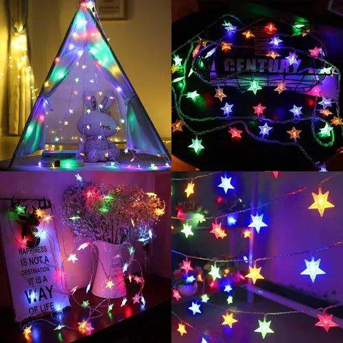 Vista 5 de Minetom Luces de Cadena de Estrellas para Dormitorio - 33 pies Luces de Cadena de Estrellas que Cambian de Color con Enchufe, con Control Remoto