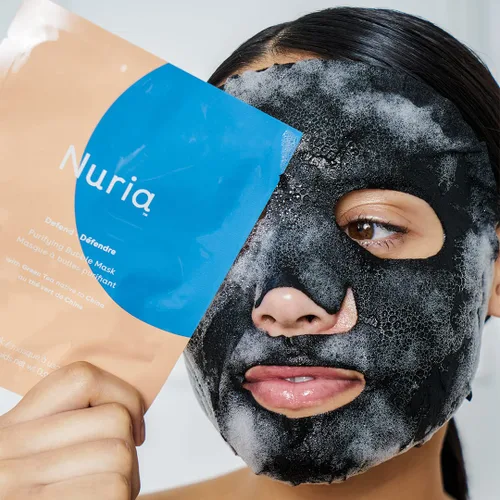 Vista 2 de Nuria - Juego de máscaras purificadoras de láminas de burbujas, máscaras limpiadoras para eliminar las impurezas para una piel limpia, adecuado