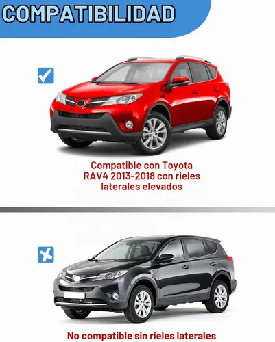 Vista 2 de FengYu Barras Transversales de Techo Compatibles con Toyota RAV4 2013-2018 con Rieles Laterales, Barras Transversales de Aluminio, Portaequipajes