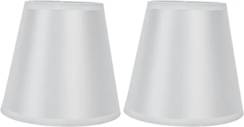 Vista 10 de 2 pantallas de tela para lámpara, con clip E14, cubierta de lámpara de mesa, pantalla de lámpara para el hogar, oficina, pasillo, decoración de Beige