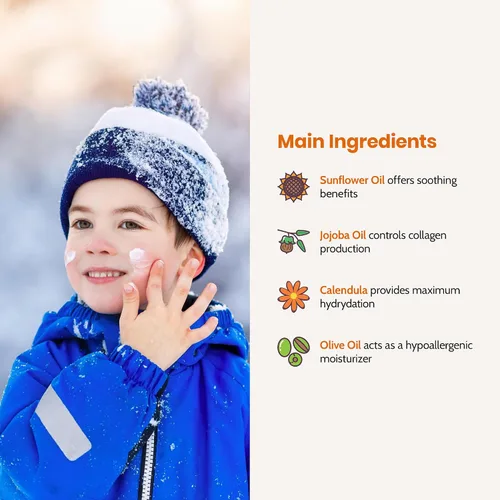 Vista 3 de Mommy Care Bálsamo protector facial contra el viento y el frío – Fórmula sin aceite mineral con caléndula, aceite de oliva y jojoba, calma e hidrata