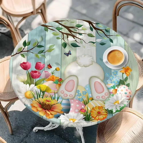 Vista 7 de Mantel Ajustado de Hongos para Mesa Redonda, Cubierta de Mesa de Cocina Botánica Pastoral Floral con Borde Elástico Tela Impermeable, Cubiertas Negro