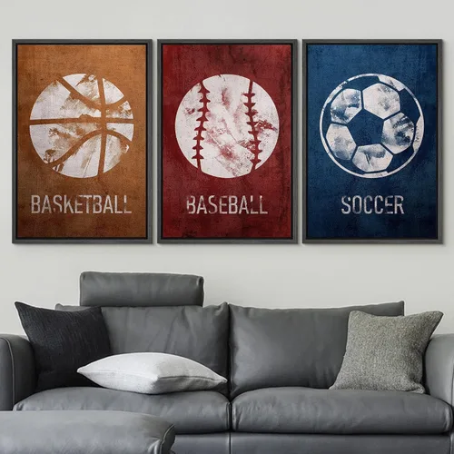 Vista 119 de wall26 Lienzo enmarcado para pared, juego de arte de primer plano, detalles de costuras de béisbol, atletas deportivos, fotografía, moderno