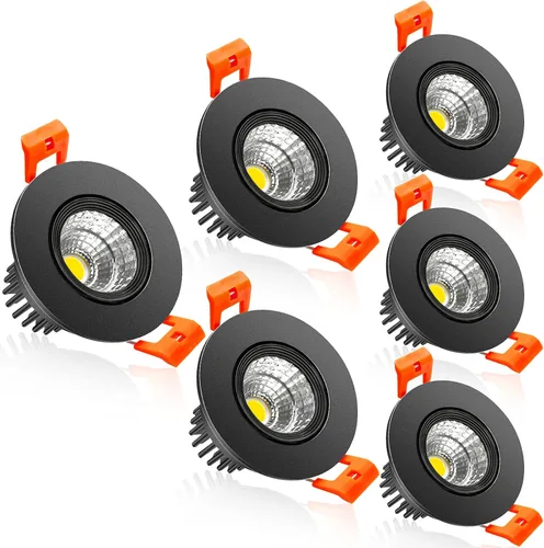 Vista 27 de Lámpara LED Downlight de 2 pulgadas, kit de luz de techo regulable de 3 W, luz blanca ultra cálida de 2700 K, luces LED blancas CRI80