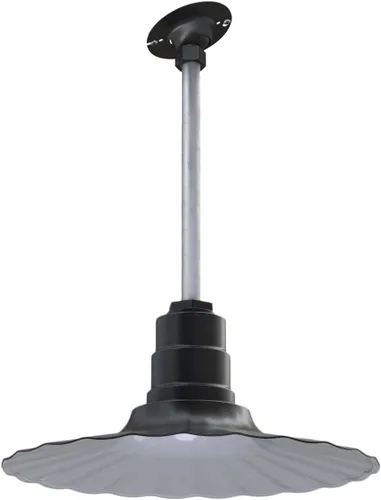 Vista 75 de Steel Lighting Co. Colgante Eagle Rock Lámpara montada en el techo Onda radial de 16 pulgadas vástago de 12 pulgadas Acero resistente