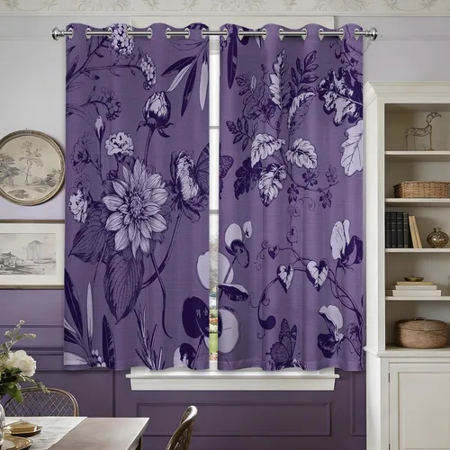 Vista 29 de Cortinas opacas negras y doradas, cortinas modernas de mediados de siglo para dormitorio, sala de estar, 63 pulgadas de largo, juego de 2 paneles