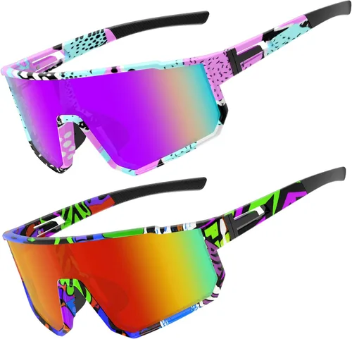Vista 10 de Gafas de sol deportivas para niños, polarizadas, con protección UV400, para niños y niñas, para béisbol, softbol, ciclismo