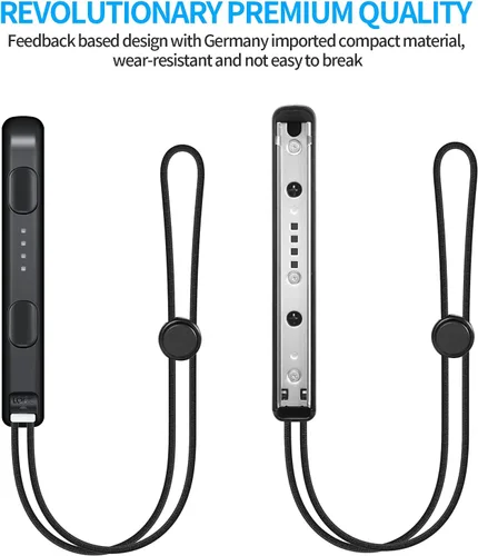 Vista 4 de Correa de muñeca para Switch Joycon 1 par de accesorios de cordón de repuesto con tapas de agarre para mando Joy Con Joy-Con