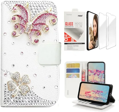 Vista 5 de Bling Wallet Case - SSBLDwSPSeries-16 - Funda de piel con correa para la muñeca y protector de pantalla (2 unidades)