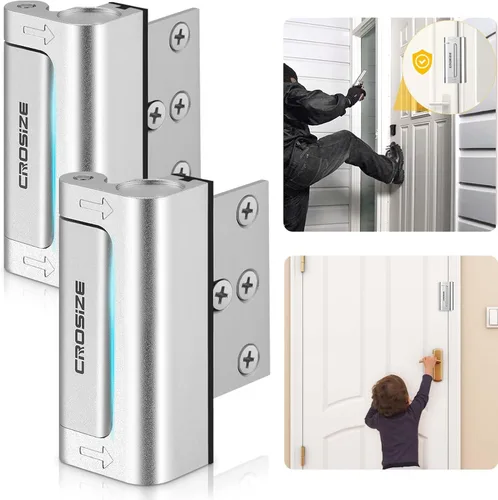 Vista 14 de Cerradura de seguridad para puertas del hogar, cerradura de refuerzo de metal mejorada, cerradura de seguridad para puertas de 3 pulgadas que