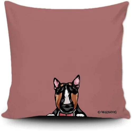 Vista 9 de Funda de almohada para perro, divertida funda de almohada para sofá, cama, decoración del hogar, 20 x 20 pulgadas Bull Terrier-1-10