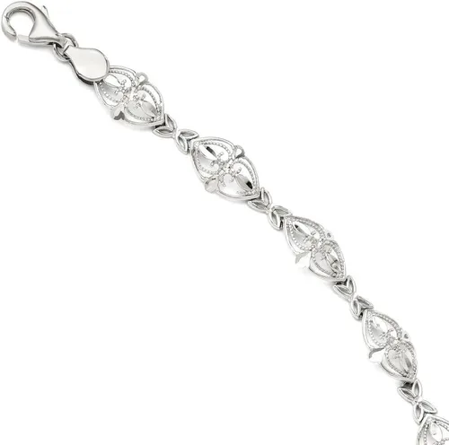 Vista 7 de IceCarats Pulsera de cadena de oro blanco de 14 quilates, Oro blanco, No es una piedra preciosa