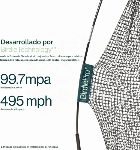 Vista 5 de BirdiePro® - Red de práctica de golf American Pro, red de golf resistente de 10 x 7 pies con objetivo EchoShield™ y red FlexWeave™, patio trasero