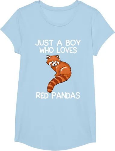 Vista 13 de Just A Boy Who Loves Red Pandas Gift - Camiseta con diseño de panda roja, Negro, S